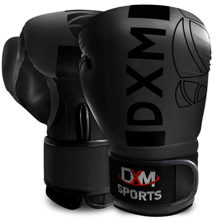 Guantes de boxeo DXM Premium para hombres y mujeres - Negro completo