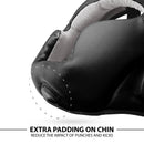 DXM Sports Open Face Boxing Headgear PU Leather Boxing Head Guard for MMA Training Sparring Kickboxing - Matte Black 27 image