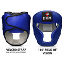 DXM Sports Open Face Boxing Headgear PU Leather Boxing Head Guard for MMA Training Sparring Kickboxing - Blue 16 image