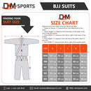 DXM SPORTS Kids Brazilian Jiu Jitsu Gi Size Chart 17 image