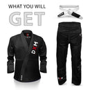 DXM SPORTS Kids Brazilian Jiu Jitsu Gi Shoyoroll Style BJJ Training Suit for Boys & Girls - Black 2 image