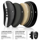 DXM Sports Muay Thai Pads PU Leather Curved Kickboxing Training Strike Shield White/Black  5 image