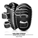 DXM Sports Muay Thai Pads PU Leather Curved Kickboxing Training Strike Shield White/Black  8 image