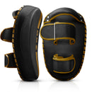 DXM Sports Muay Thai Pads PU Leather Curved Kickboxing Training Strike Shield Gold/Black  1 image