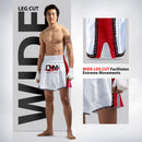 DXM Sports Muay Thai Trunks Thai Boxer Shorts MMA Grappling Kickboxing Cage Fight Short - White & Red 3 image