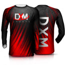 DXM Sports Long Sleeve Rash Guard Compression Shirt - Black/Red 1 image