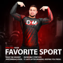 DXM Sports Long Sleeve Rash Guard Compression Shirt - Black/Red 7 image