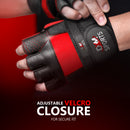 DXM SPORTS Men's Weight Lifting Leather Gloves with Wrist Wrap Support - Red 21 image