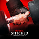 DXM SPORTS Men's Weight Lifting Leather Gloves with Wrist Wrap Support - Red 22 image