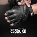 DXM SPORTS Men Weight Lifting Workout Gloves Half Finger Anti-Slip Leather Gloves for Gym, Exercise, Fitness, Cycling, Training, Outdoor Sports - Black 19 image