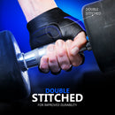 DXM SPORTS Men Weight Lifting Workout Gloves Half Finger Anti-Slip Leather Gloves for Gym, Exercise, Fitness, Cycling, Training, Outdoor Sports - Blue 5 image