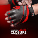 DXM SPORTS Men Weight Lifting Workout Gloves Half Finger Anti-Slip Leather Gloves for Gym, Exercise, Fitness, Cycling, Training, Outdoor Sports - Red 12 image