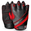 DXM SPORTS Men Weight Lifting Workout Gloves Half Finger Anti-Slip Leather Gloves for Gym, Exercise, Fitness, Cycling, Training, Outdoor Sports - Red