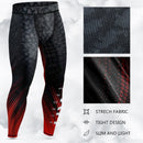 DXM SPORTS Compression Pants Rash Guard Legging Mens Spats Workout Baselyer Tights- Black/Red 3 image