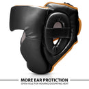 DXM Sports Full-Face Boxing Headgear Black/Golden Premium Sparring Protection 4 image