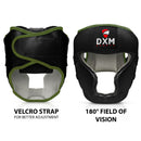 DXM Sports Full-Face Boxing Headgear Black/Green Premium Sparring Protection 12 image