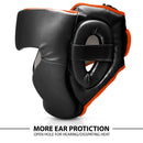 DXM Sports Full-Face Boxing Headgear Black/Orange Premium Sparring Protection 28 image
