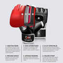 DXM Sports Half Finger Open Palm MMA Grappling Gloves - Red 52 image