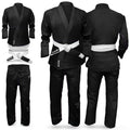 DXM SPORTS Brazilian Jiu Jitsu Uniform MMA Grappling Suit for Adult Unisex - Black