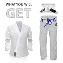 DXM SPORTS Brazilian Jiu Jitsu Uniform MMA Grappling Suit for Adult Unisex - White 8 image