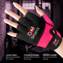 DXM Sports Workout Gloves for Women, Half Finger Padded Weight Lifting Training Fitness Gym Gloves - Pink 22 image