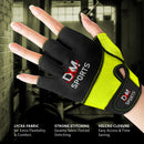DXM Sports Workout Gloves for Women, Half Finger Padded Weight Lifting Training Fitness Gym Gloves - Yellow 28 image