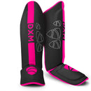 DXM Sports Shin Instep Guards Black/Pink For MMA Martial Arts Kicking Sparring Training Gear, BJJ Karate Boxing Taekwondo 1 image