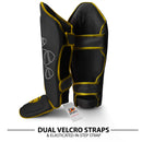 DXM Sports Shin Instep Guard Gold/Black For MMA Martial Arts Kicking Sparring Training Gear, BJJ Karate Boxing Taekwondo 6 image
