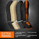 DXM Sports Shin Instep Guards Black/Orange For MMA Martial Arts Kicking Sparring Training Gear, BJJ Karate Boxing Taekwondo 9 image