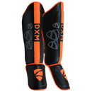 DXM Sports Shin Instep Guards Black/Orange For MMA Martial Arts Kicking Sparring Training Gear, BJJ Karate Boxing Taekwondo 5 image