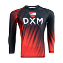 DXM Sports Long Sleeve Rash Guard Compression Shirt - Black/Red 3 image